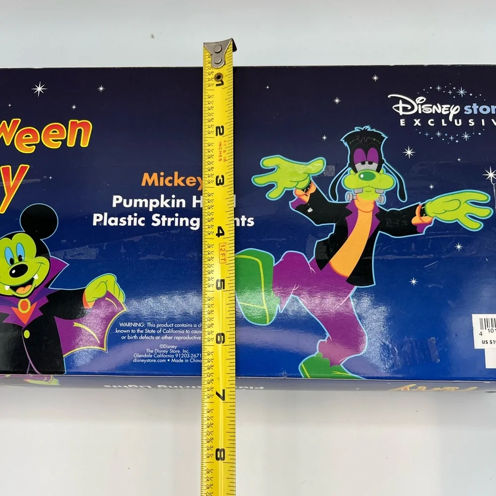 Disney Orange Halloween Mickey Mouse Pumpkin Head String Light Christmas Holiday